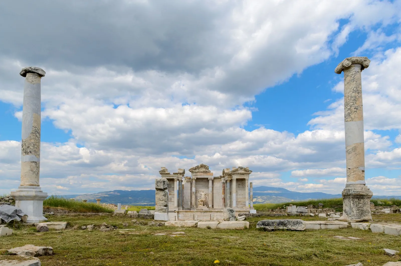 Ancient columns and monument at Laodicea near Denizli
